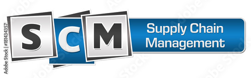 SCM - Supply Chain Management Blue Grey Squares Bar 