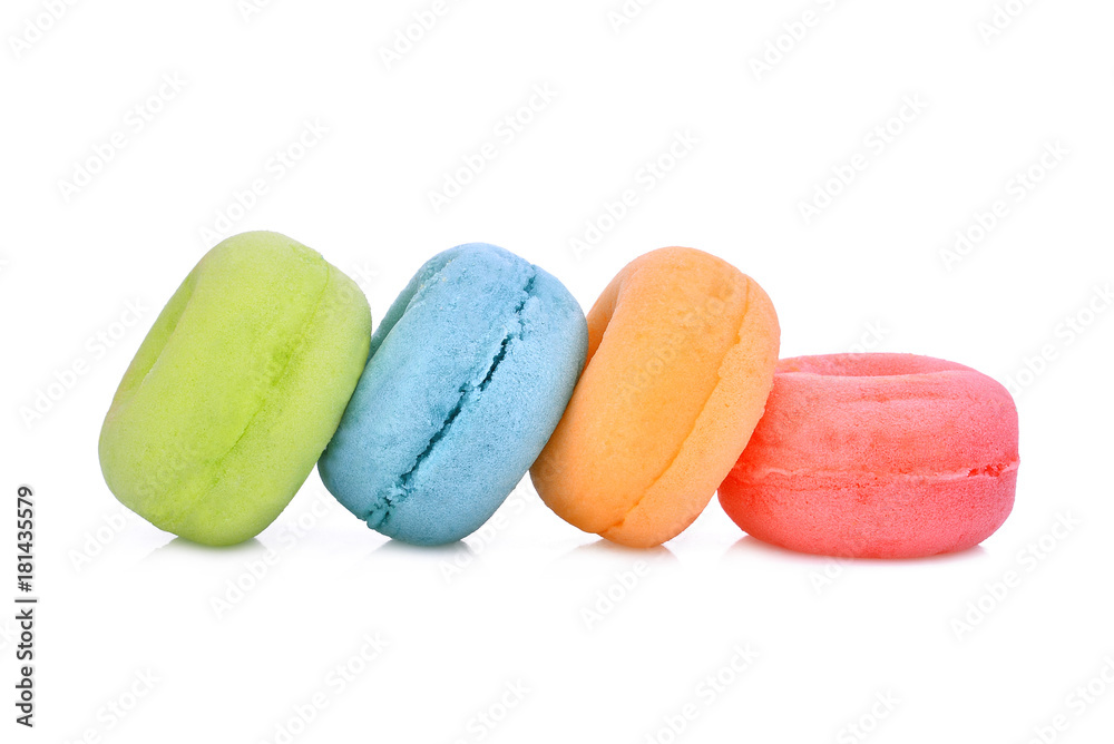 colorful of mini donuts isolated on white background colorful of mini donuts isolated on white background