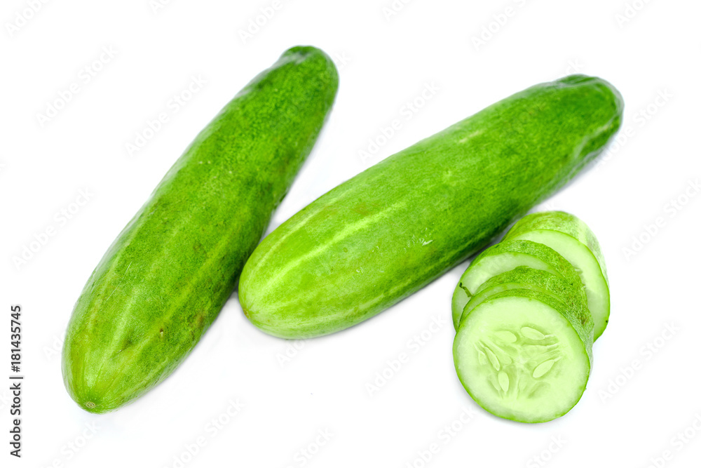Fresh cucumber on white background Fresh cucumber on white background