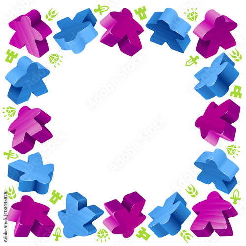Square frame of meeples
