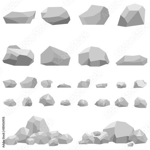 Stones, large and small stones, a set of stones. photo