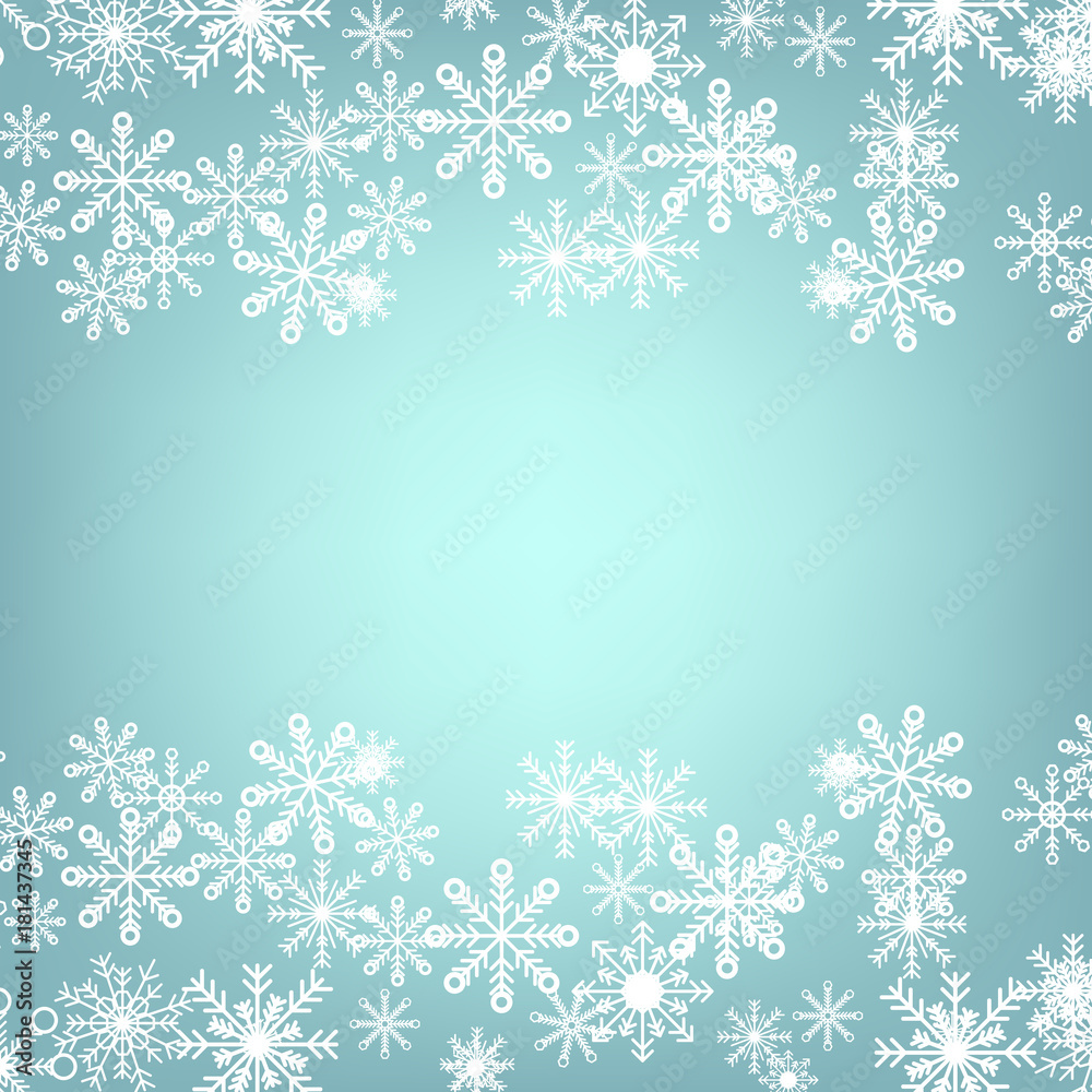 Abstract background. Snowflakes. Set. Different. Snow. Winter. New Year's and Christmas.
