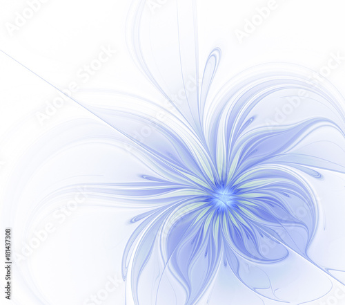 Abstract blue flower for design on a white background