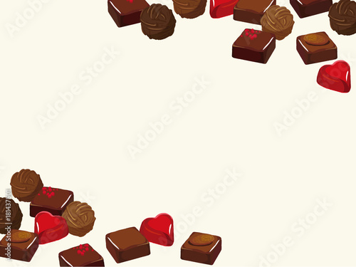バレンタインデー　チョコレート　背景イラスト