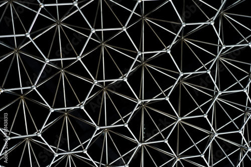 Abstract metal steel hexagonal mesh  texture  background.
