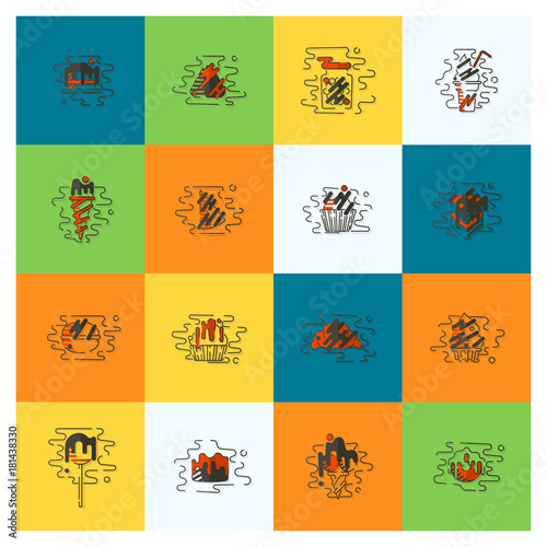Dessert Icon Set in Modern Flat Design Style