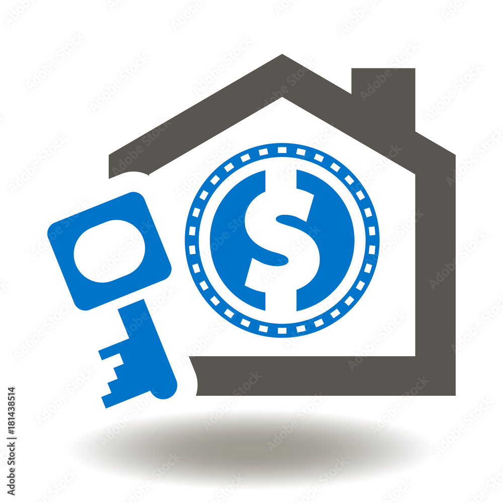 Mortgage Icon Vector. House Dollar Coin Key Illustration. Real Estate Agency House Buy Business Logo. Family Home Buying Symbol. Mortgage Icon Vector. House Dollar Coin Key Illustration. Real Estate Agency House Buy Business Logo. Family Home Buying Symbol.