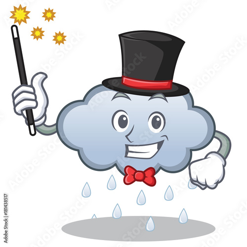 Magician rain cloud character cartoon