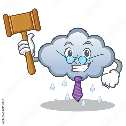 Judge rain cloud character cartoon