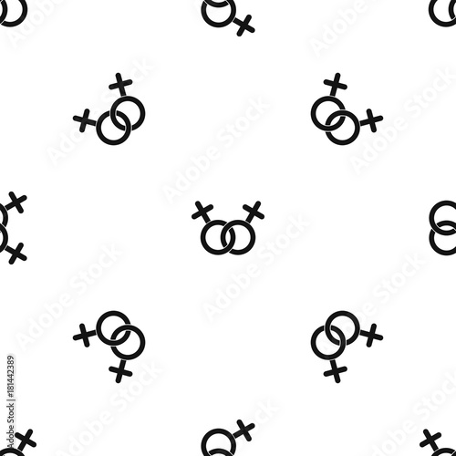 Lesbian love sign pattern seamless black