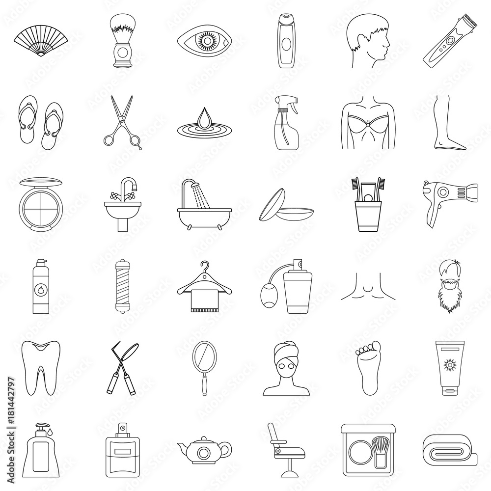 custom made wallpaper toronto digitalHygiene icons set, outline style
