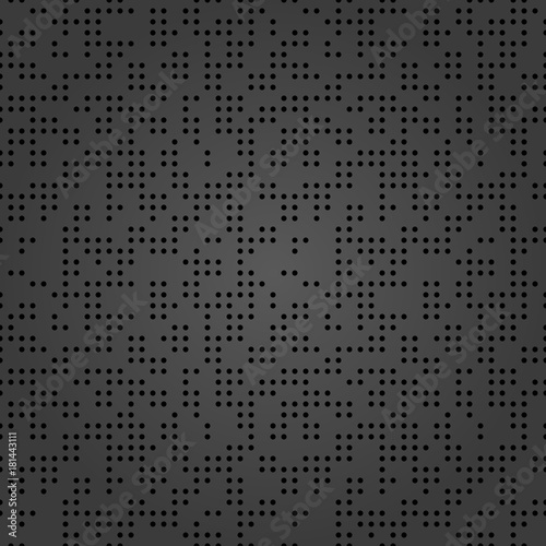 Seamless vector background with random elements. Abstract ornament. Dotted abstract dark pattern