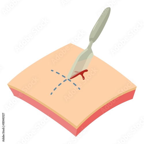 Scalpel icon, isometric style