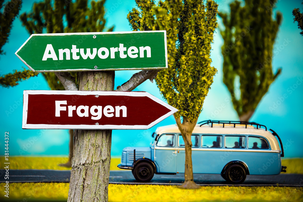 Fototapeta premium Schild 308 - Antworten