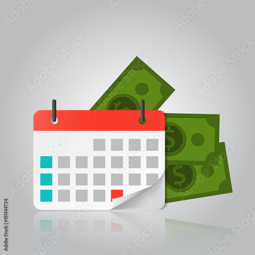 Concept of Payment date or Payday loan like a calendar with money