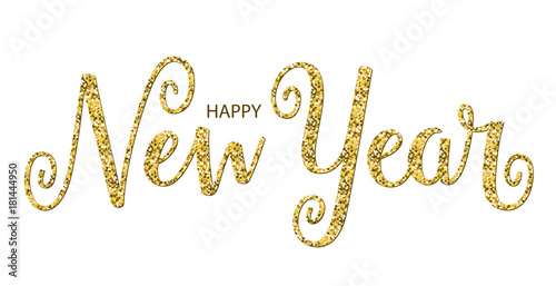 HAPPY NEW YEAR hand lettering banner