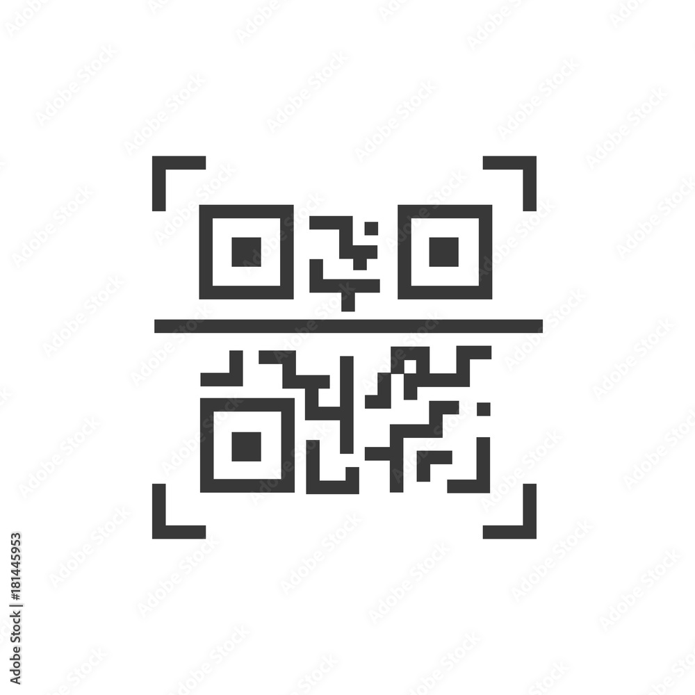 QR code - line design single isolated icon