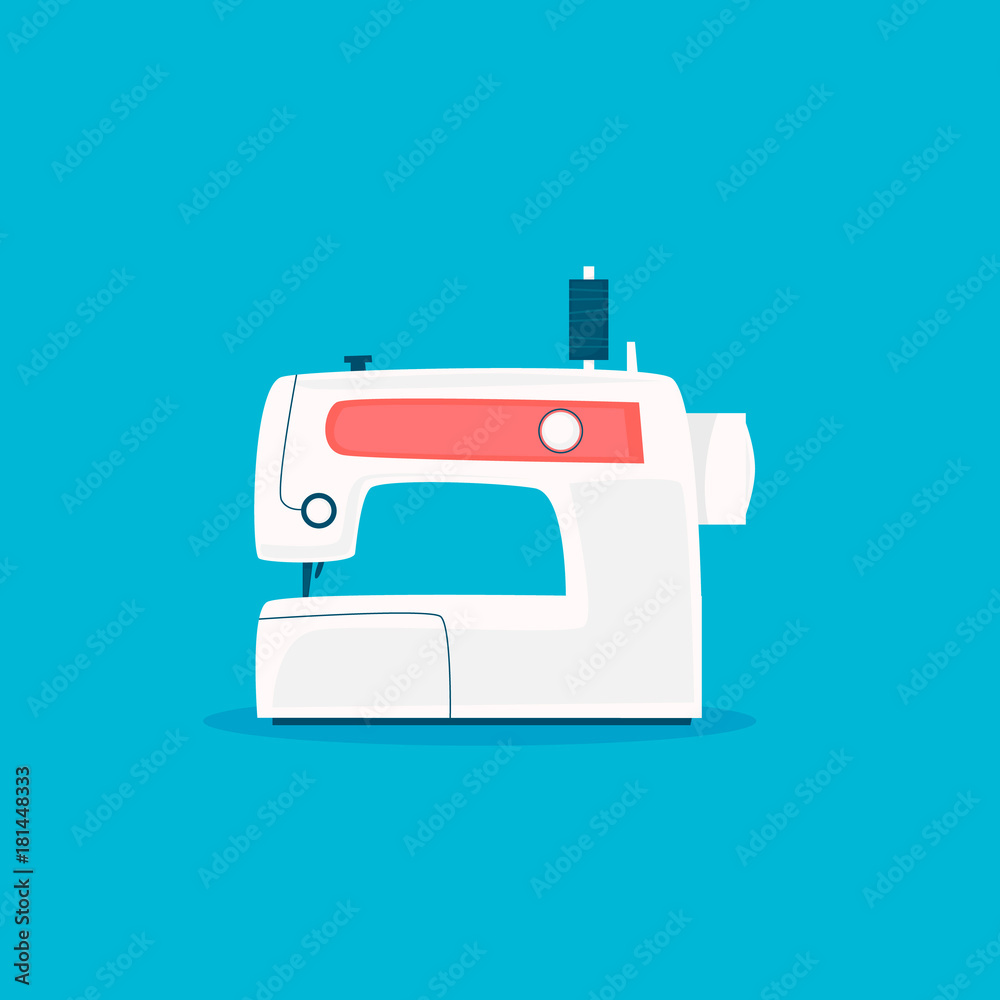 Sewing machine. Flat design vector illustration. Sewing machine. Flat design vector illustration.