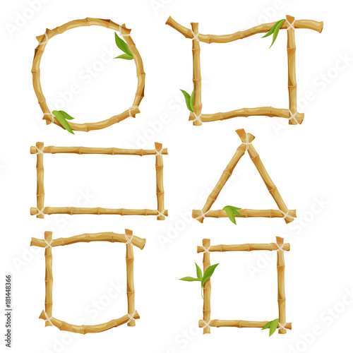 Different decorative frames from bamboo