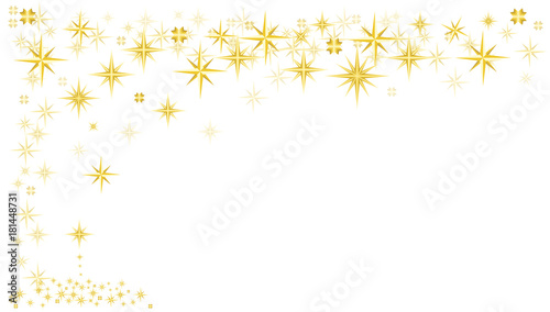 Greeting card concept golden stars sky 