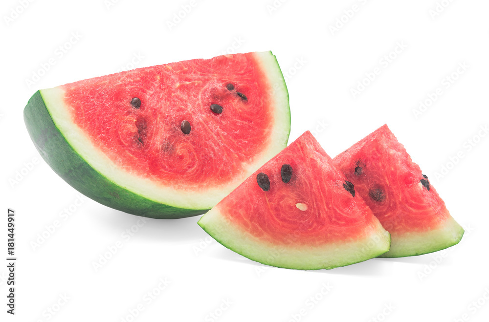 Sliced of watermelon on white background. Sliced of watermelon on white background.