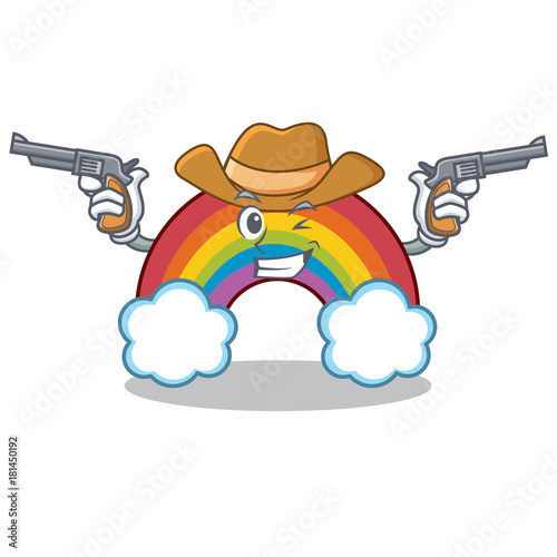 Cowboy colorful rainbow character cartoon