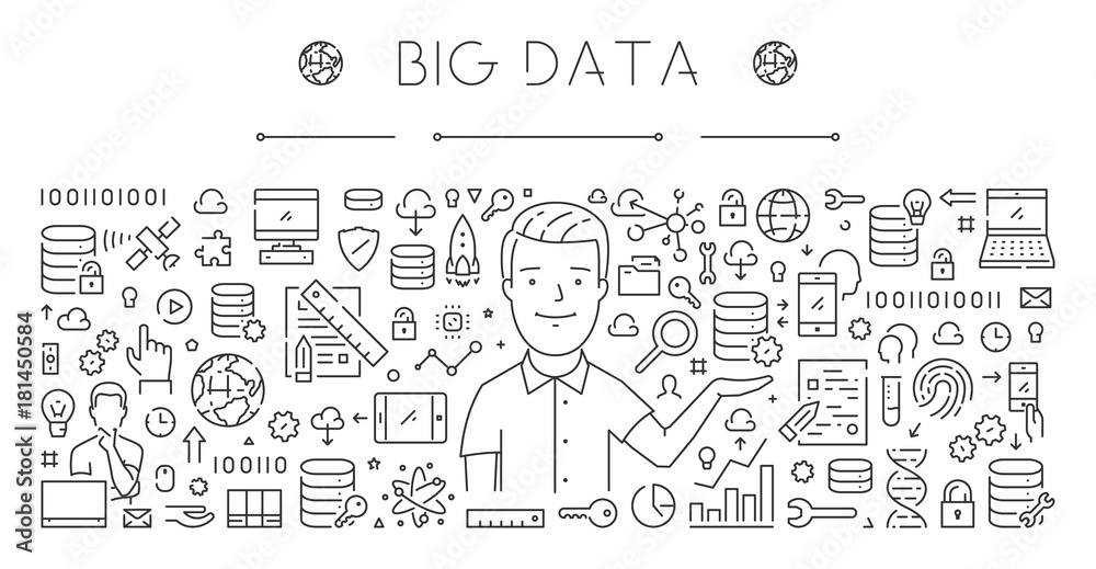 Horizontal line banner for big data