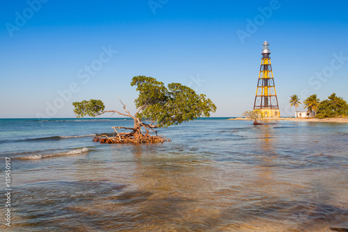 Lighthouse on the Cayo Jutias beach, Cuba