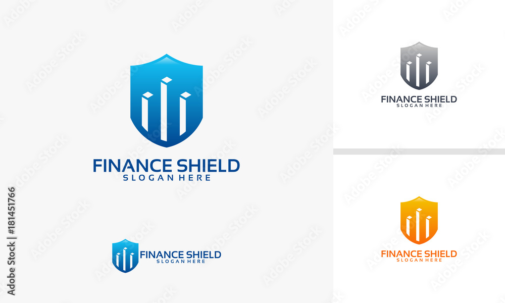 Finance Shield logo designs vector, Strong Finance logo designs vector