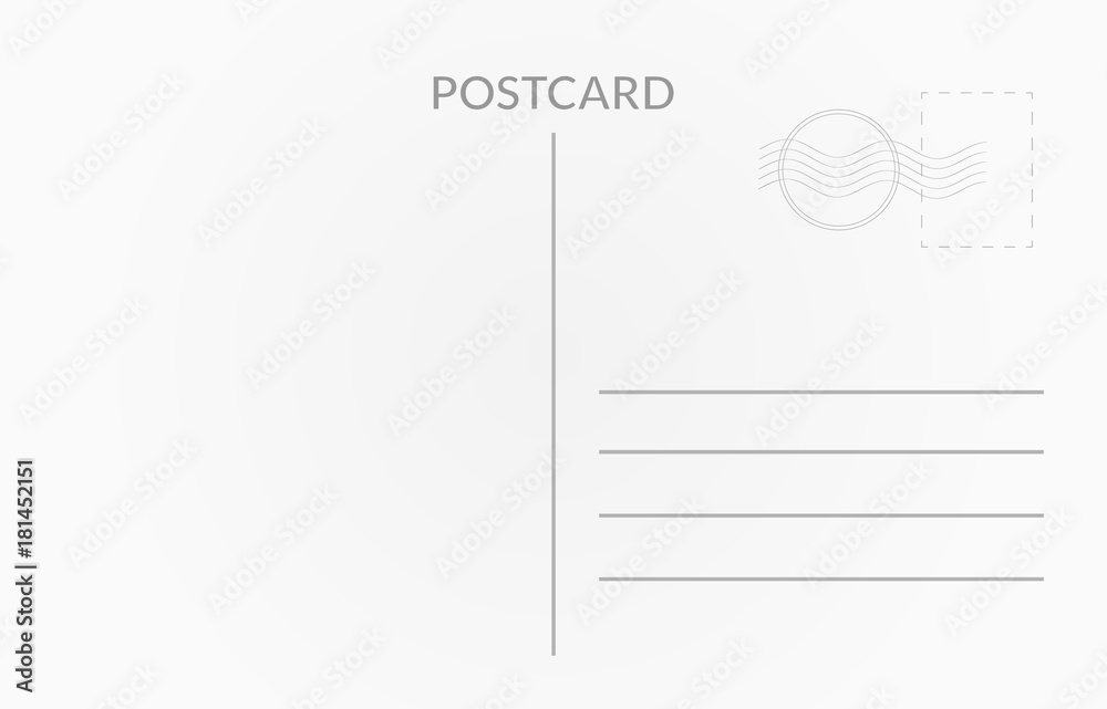 Travel card design. Vector white postcard illustration - obrazy, fototapety, plakaty 