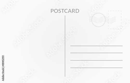 Travel card design. Vector white postcard illustration photo