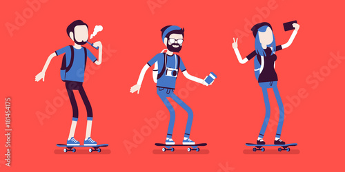 Young sporty skaters