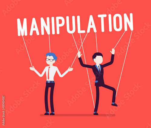 String manipulation puppet people on red