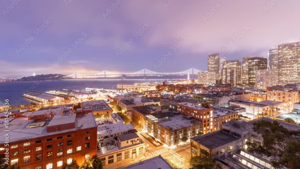 Time Lapse of San Francisco looking out at the Bay Bridge and the Financial District Time Lapse of San Francisco looking out at the Bay Bridge and the Financial District