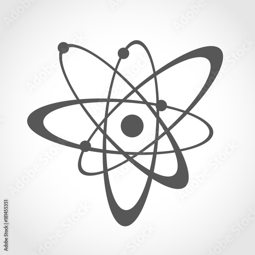 Gray atom icon. Vector illustration.