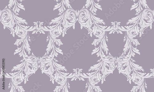 Damask pattern Vector illustration handmade ornament decor. Baroque backgroun...