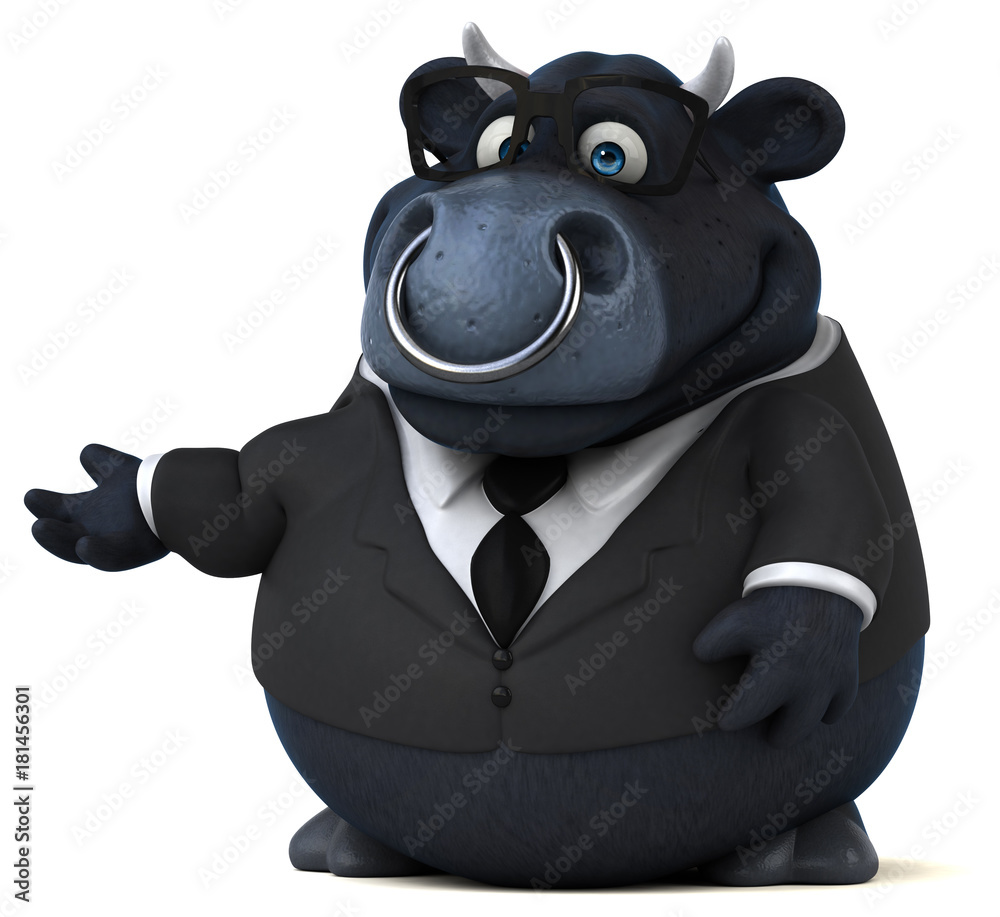 Naklejka premium Fun bull - 3D Illustration