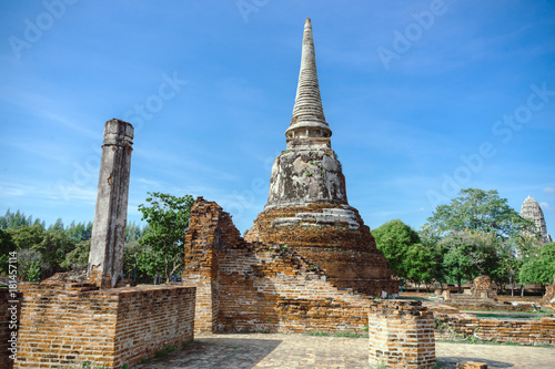 Old Buddha Temple  Wat Mahathat Ayutthaya  a very famous place for Tourist attraction in Thailand