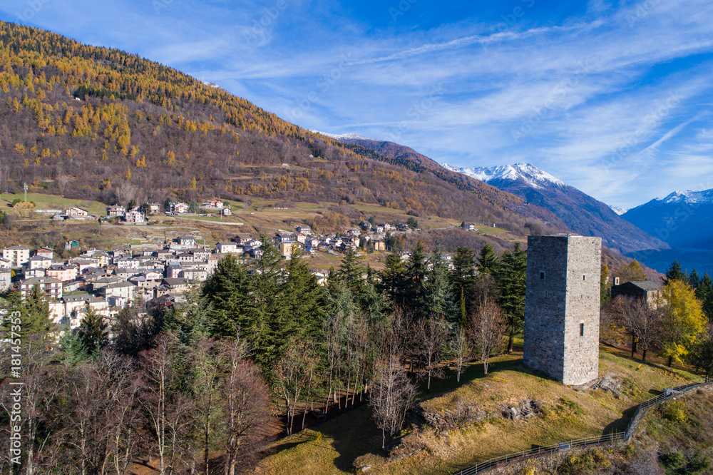Teglio in Valtellina. Old tower