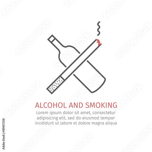 Drink and smoke line icon