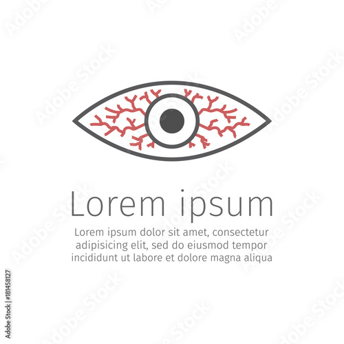 Red eye line icon