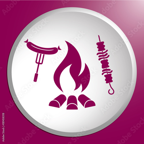 Grilled kebab and sausage icon