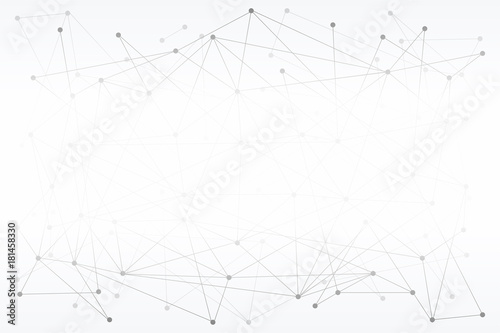 Abstract Digital background of Science or Blockchain. Molecules or blocks are connected. Vector Illustration.