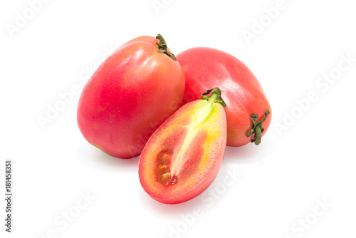 Fresh Tomatoes on white background.
