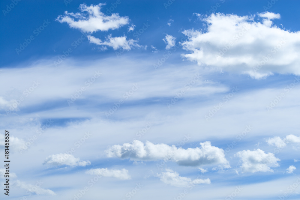 Beautiful blue sky with white fluffy clouds, texture. Nature weather background Beautiful blue sky with white fluffy clouds, texture. Nature weather background