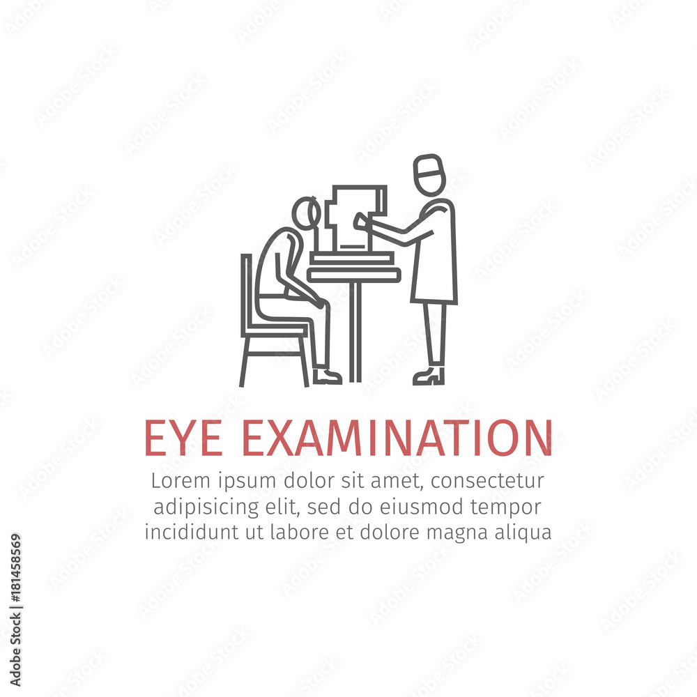Eye examination line icon. Vector illustration Eye examination line icon. Vector illustration