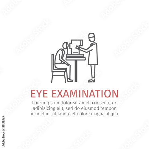 Eye examination line icon. Vector illustration