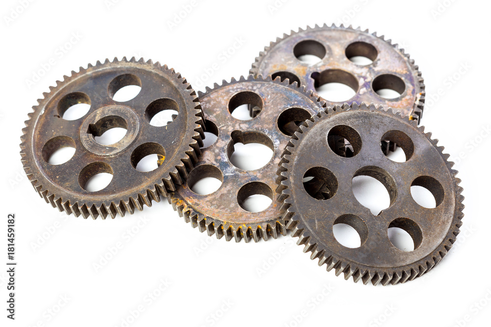 Old Rusty Gears isolated on white Old Rusty Gears isolated on white