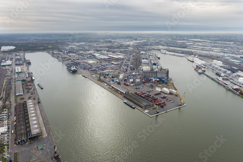 Aerial image of Chruchill dock and Zesde Havendock at Port of Antwerp © Sebastian