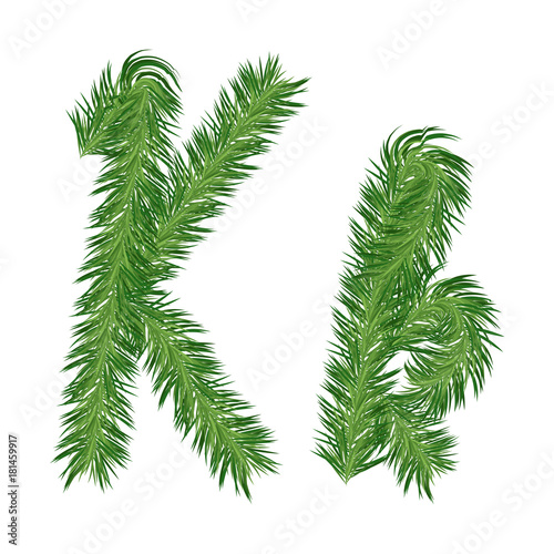Pine or Fir Tree Letter k